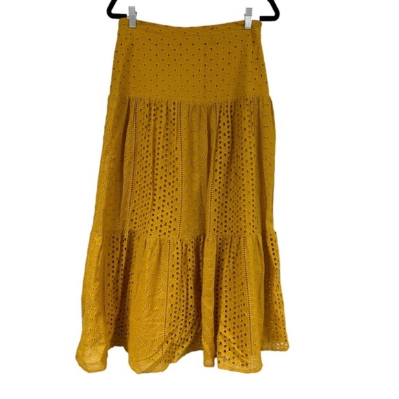 Revolve House of Harlow 1960 Mustard yellow eyelet maxi skirt - Picture 1 of 5